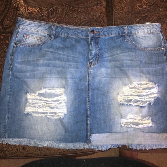 plus size ripped skirts